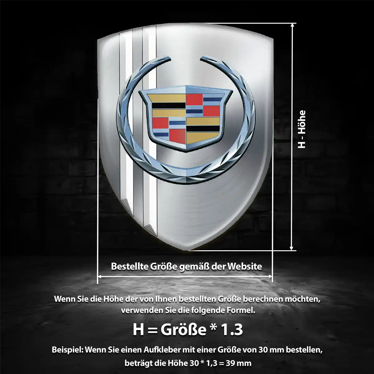 Cadillac Aufkleber 3D Gel Silikon Hochwertiges Harz