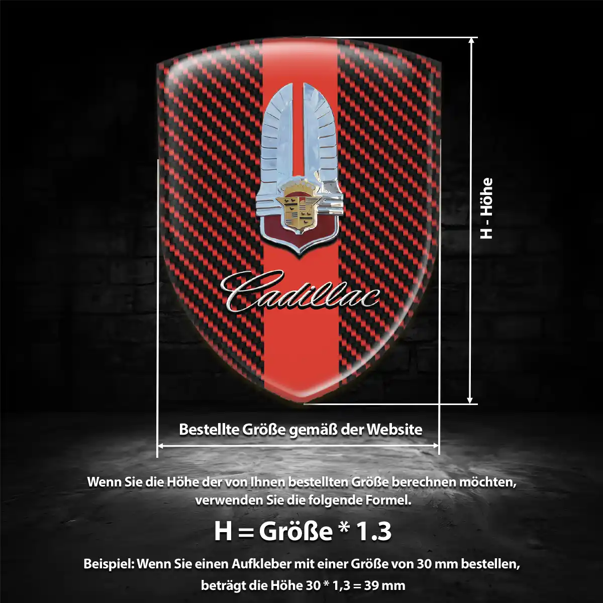 Cadillac Aufkleber 3D Gel Silikon Hohe Qualität