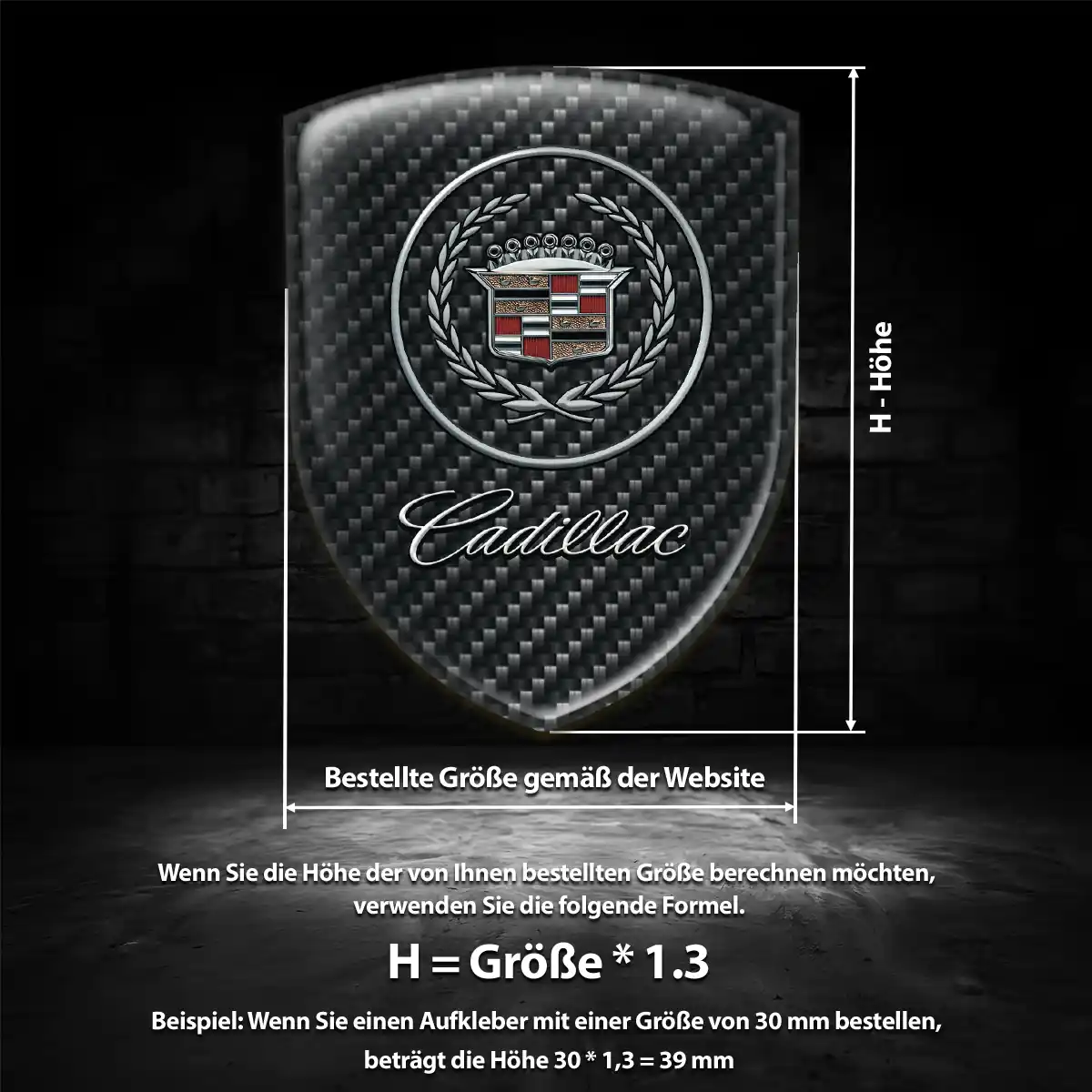 Cadillac Aufkleber 3D Gel Silikon Luxus-Edition