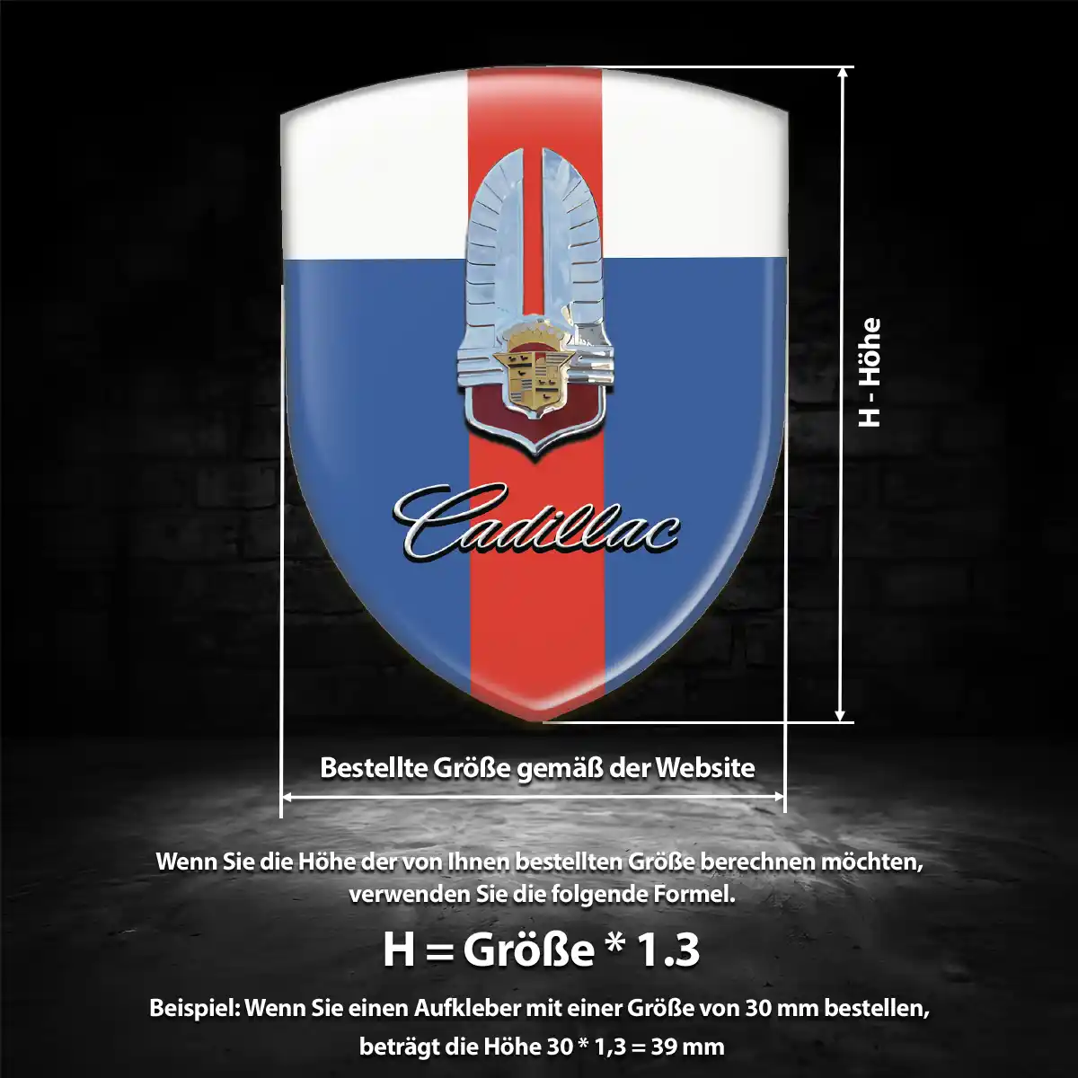 Cadillac Aufkleber 3D Gel Silikon Markenedition