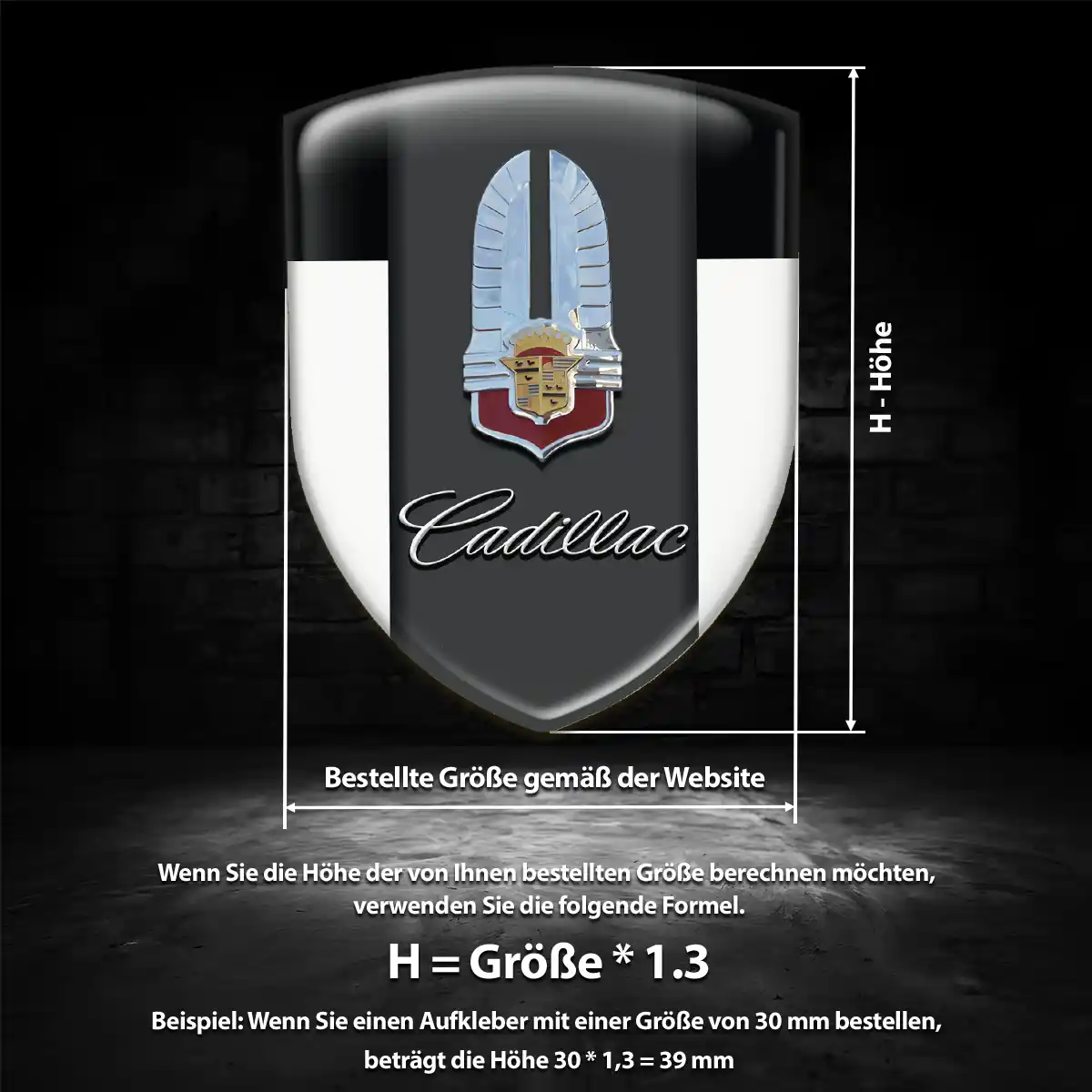 Cadillac Aufkleber 3D Gel Silikon Premium-Edition