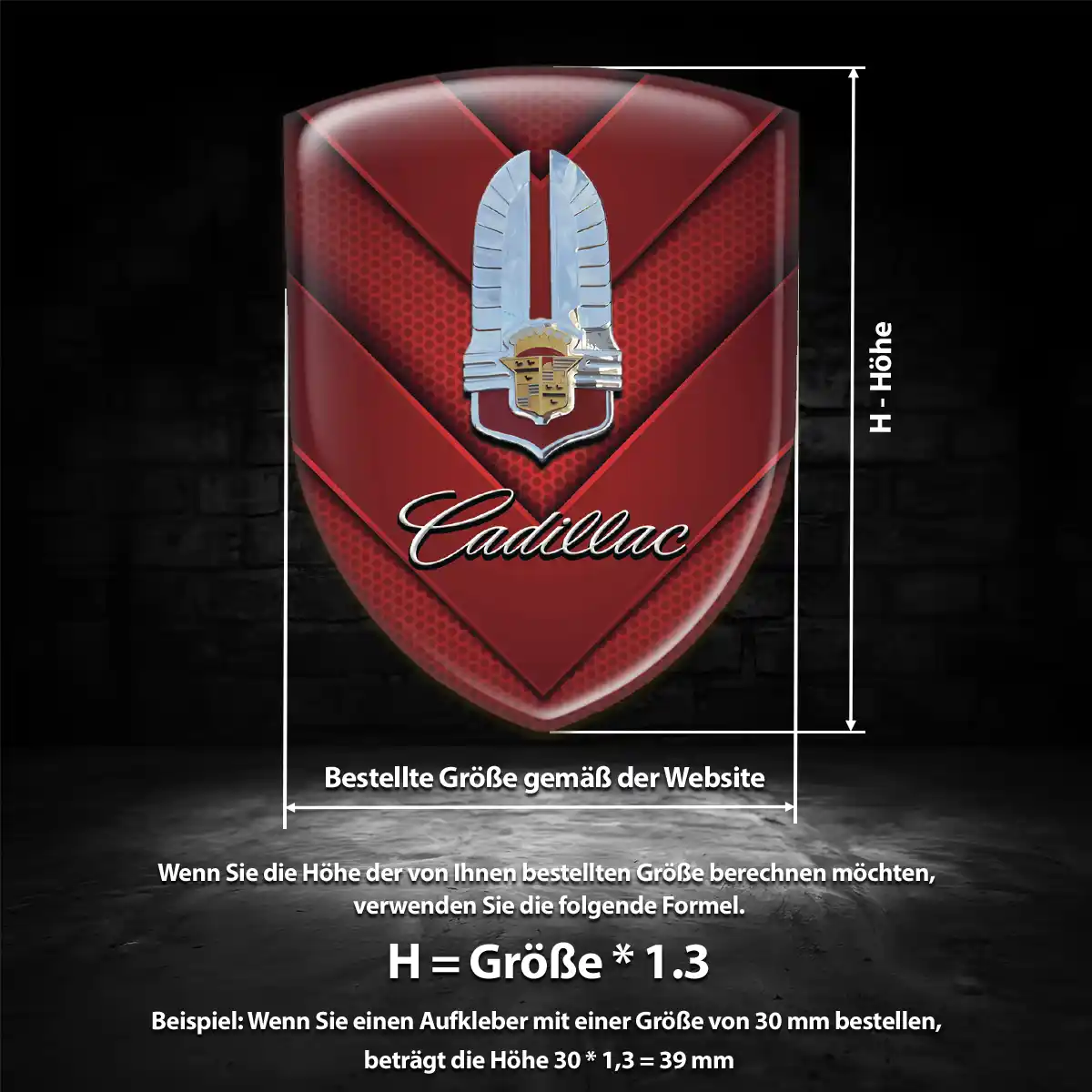Cadillac Aufkleber 3D Gel Silikon Premiumqualität
