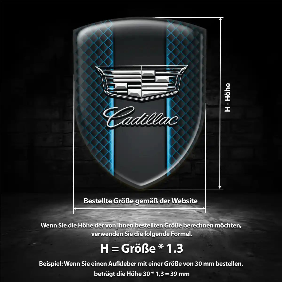 Cadillac Aufkleber 3D Gel Silikon Spitzenqualität