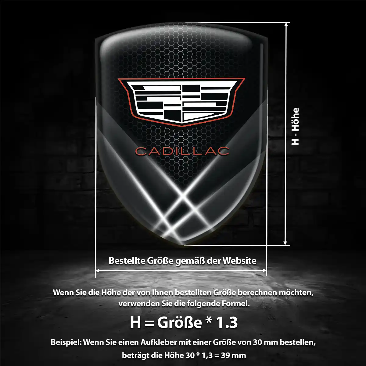 Cadillac Aufkleber 3D Gel Wappen Ausdrucksstarkes Design