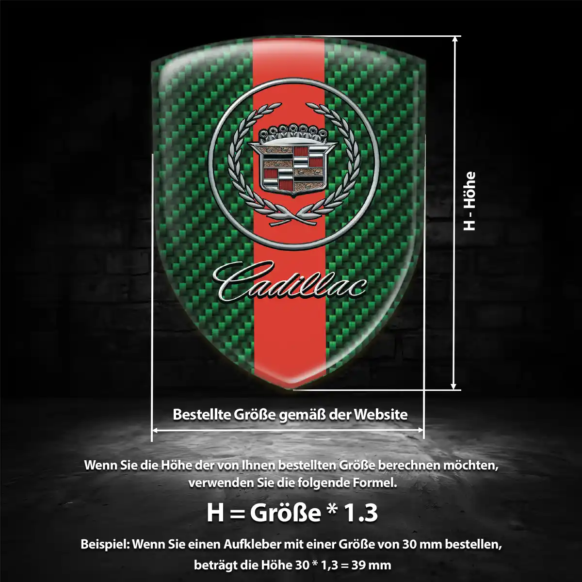 Cadillac Aufkleber 3D Gel Wappen Auto Edles Design