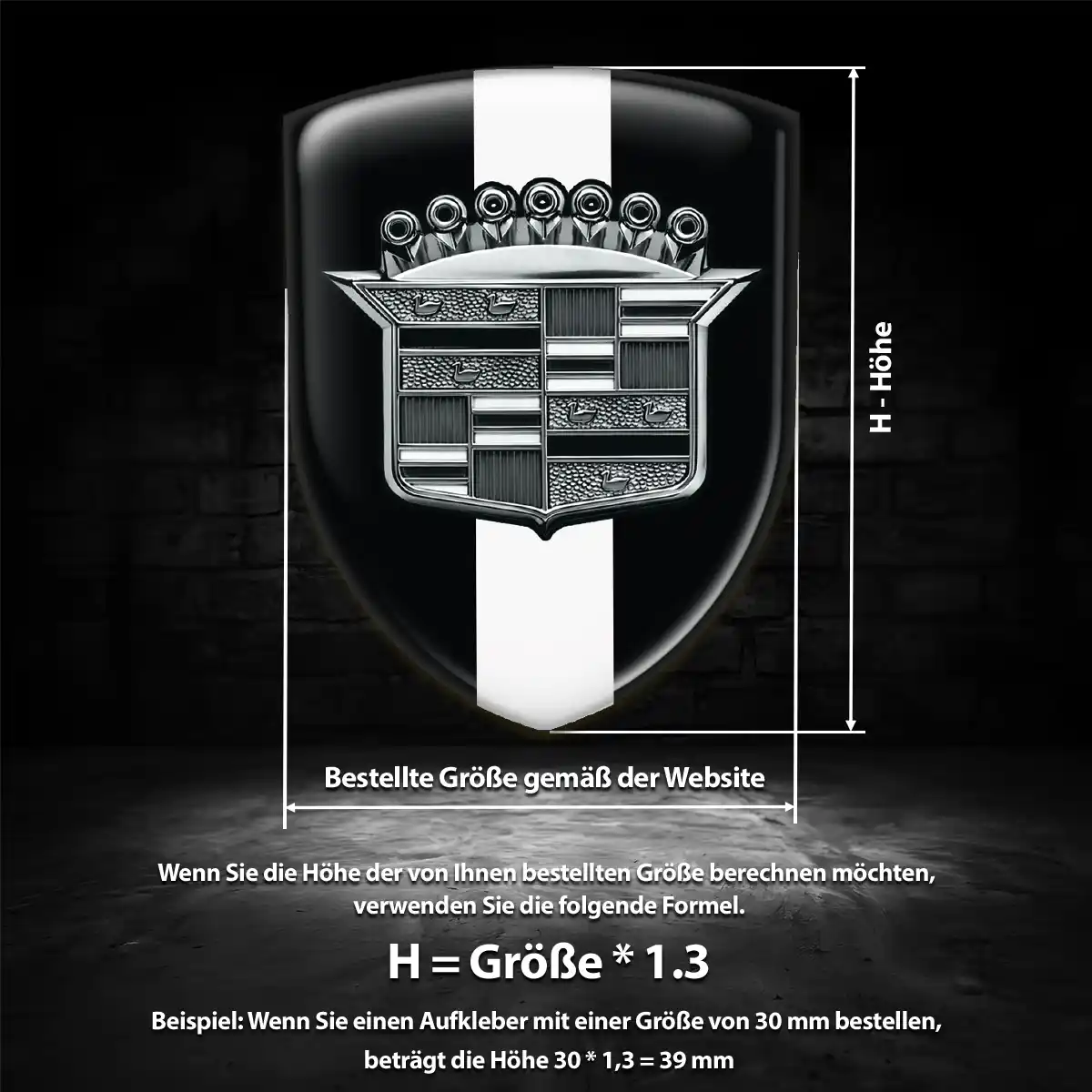 Cadillac Aufkleber 3D Gel Wappen Auto Erstklassige Qualität