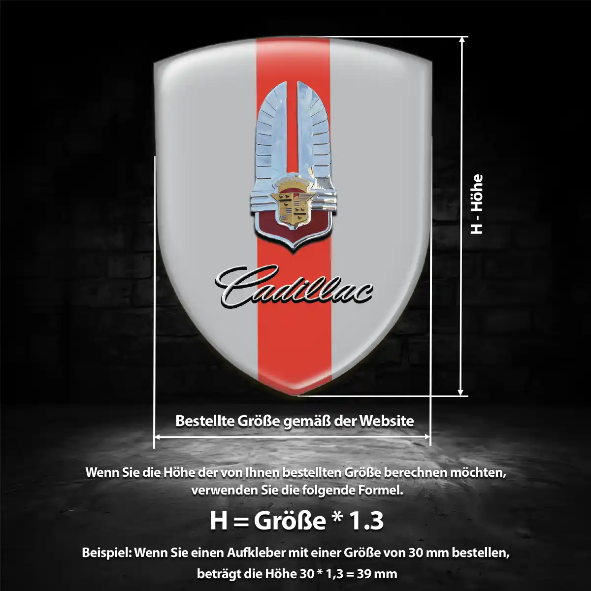 Cadillac Aufkleber 3D Gel Wappen Auto Höchste Qualität