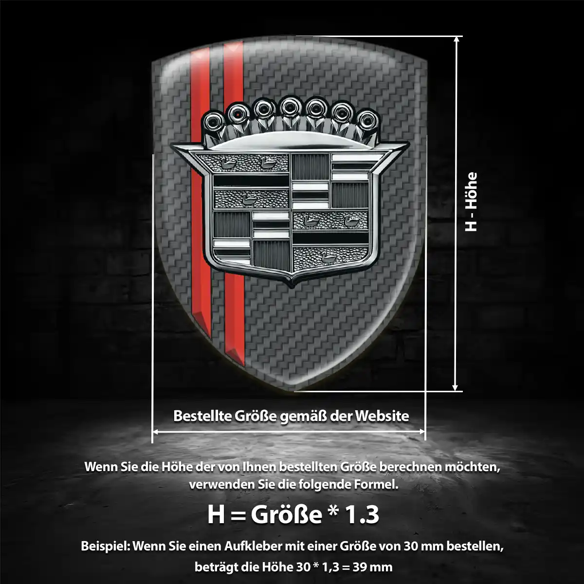 Cadillac Aufkleber 3D Gel Wappen Auto Interieurdesign