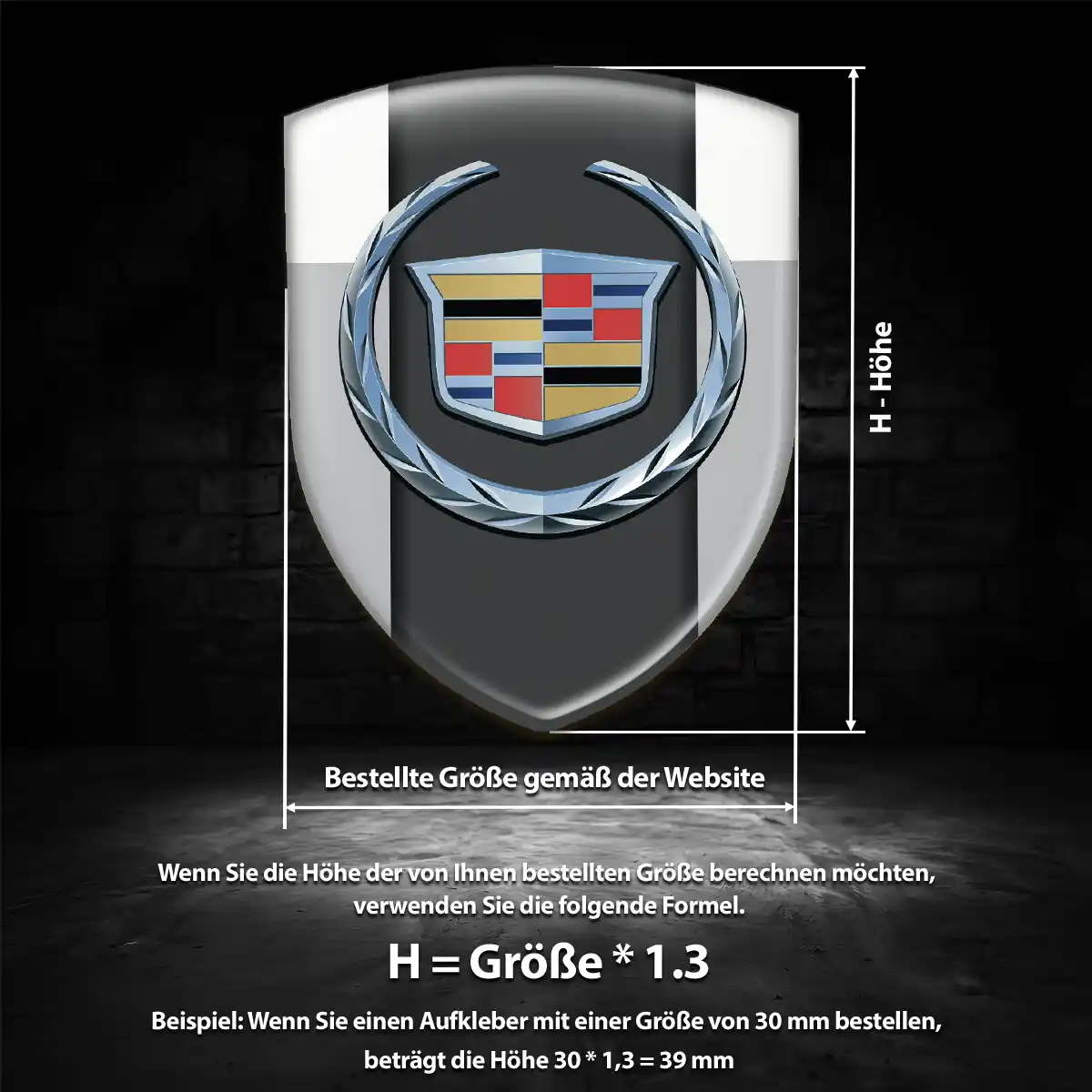 Cadillac Aufkleber 3D Gel Wappen Auto Modernes Design