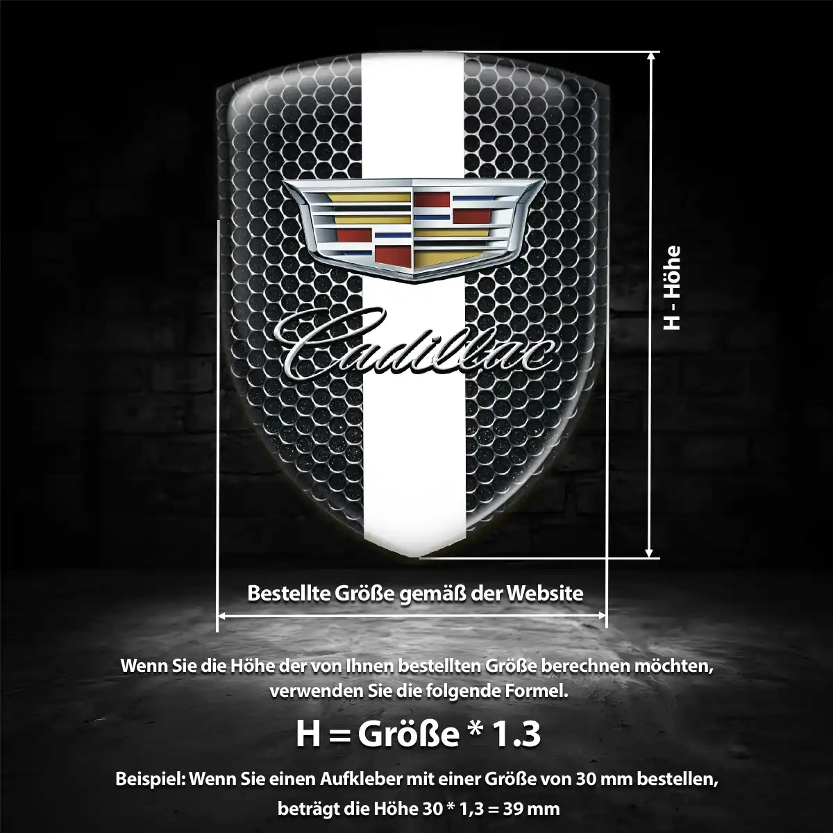 Cadillac Aufkleber 3D Gel Wappen Auto Premium-Edition