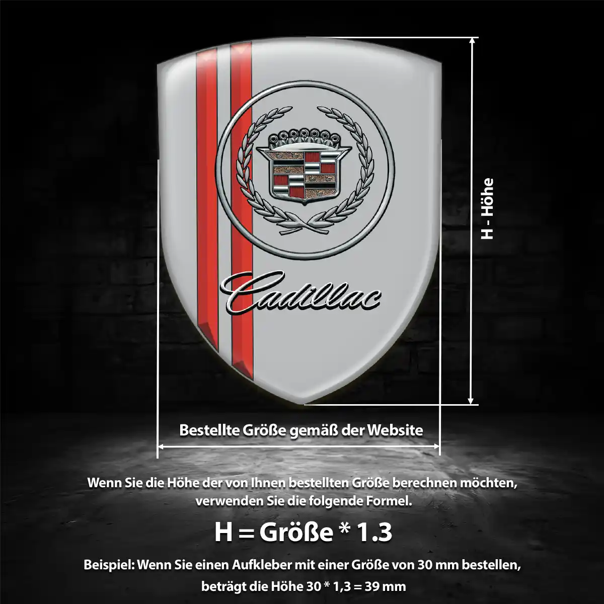Cadillac Aufkleber 3D Gel Wappen Auto Premiumqualität
