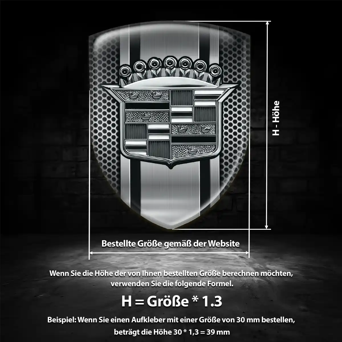 Cadillac Aufkleber 3D Gel Wappen Überzeugende Qualität