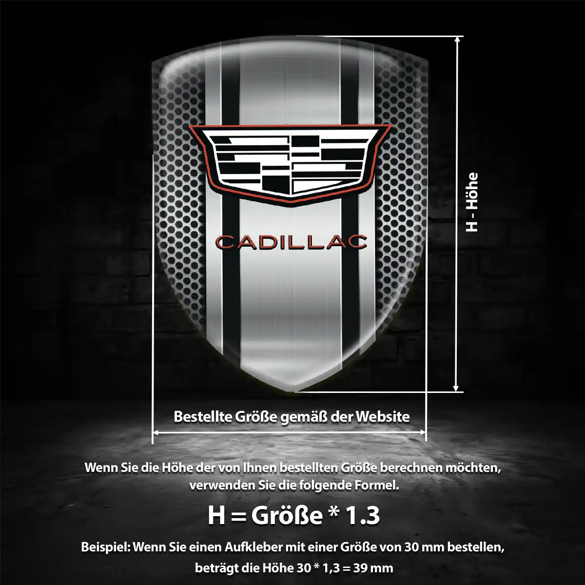 Cadillac Aufkleber 3D Gel Wappen Edles Design