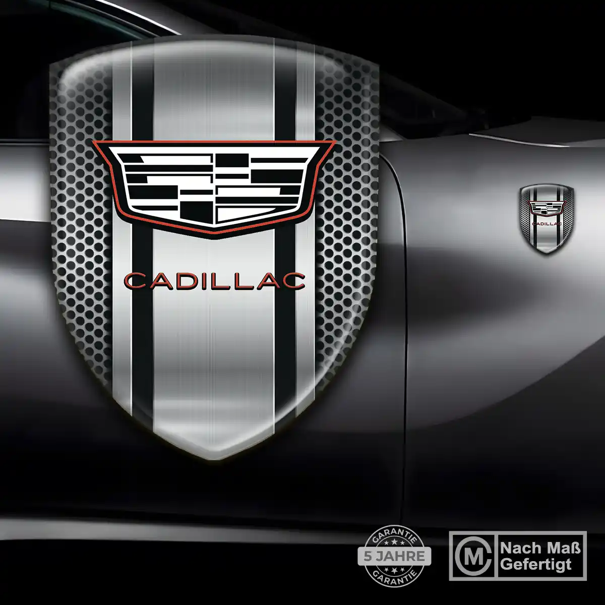 Cadillac Aufkleber 3D Gel Wappen Edles Design