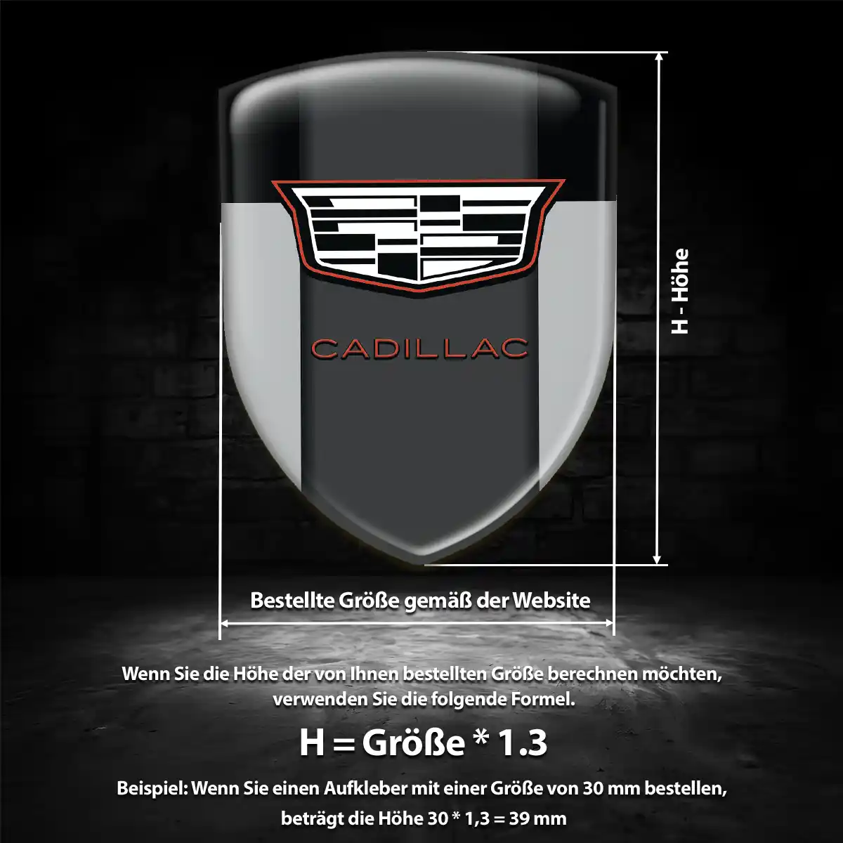 Cadillac Aufkleber 3D Gel Wappen Elegantes Design