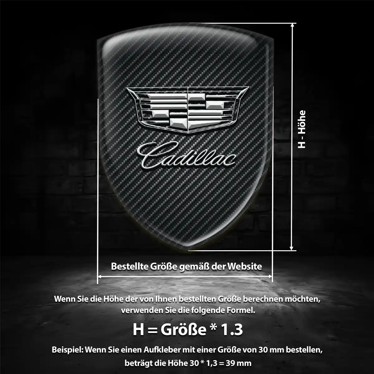 Cadillac Aufkleber 3D Gel Wappen Exterieurdesign