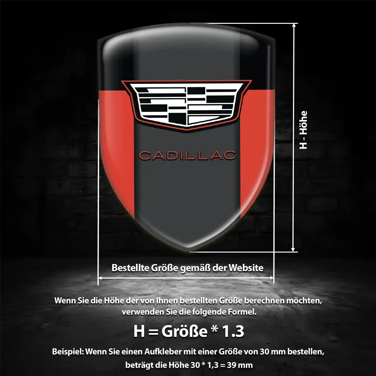 Cadillac Aufkleber 3D Gel Wappen Höchste Qualität