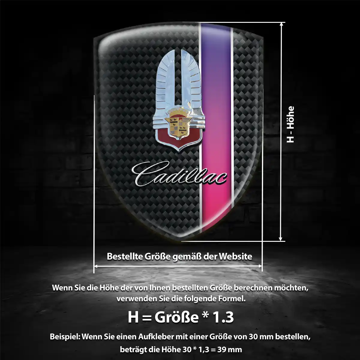 Cadillac Aufkleber 3D Gel Wappen Hohe Qualität