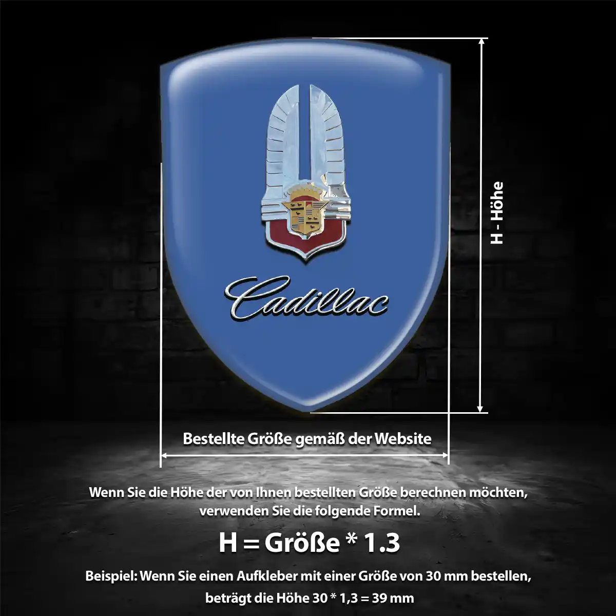 Cadillac Aufkleber 3D Gel Wappen Limitierte Auflage