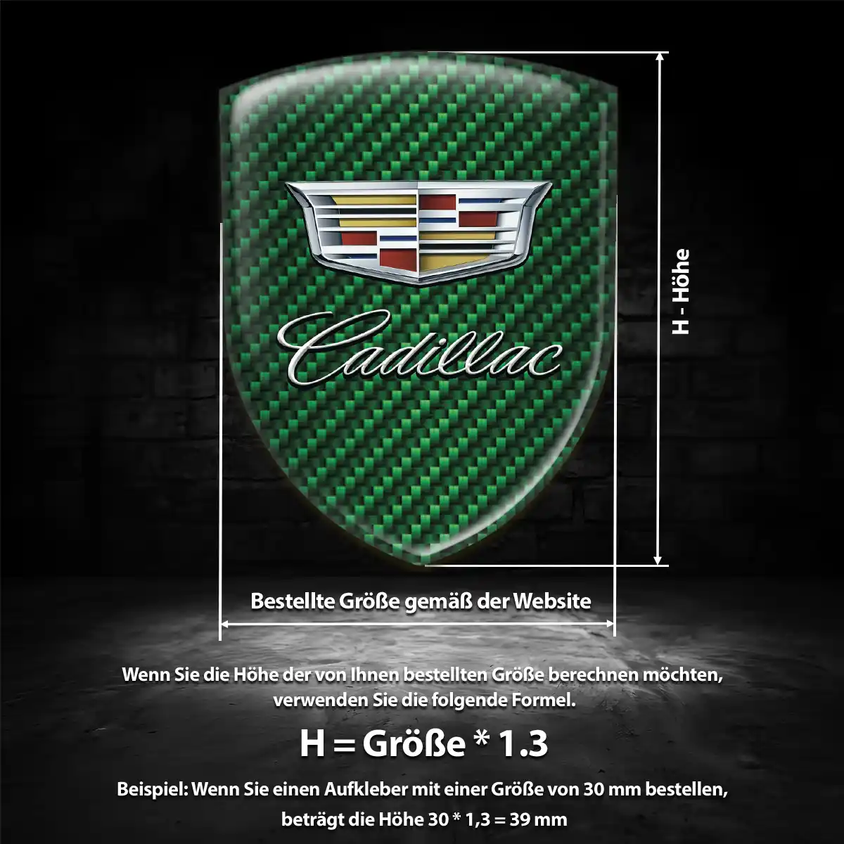 Cadillac Aufkleber 3D Gel Wappen Markenedition
