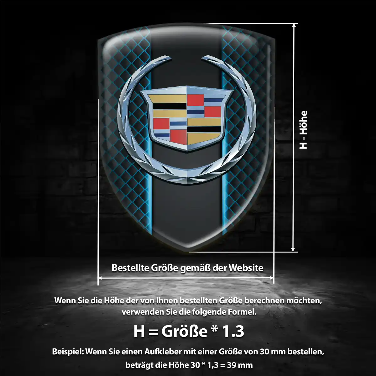 Cadillac Aufkleber 3D Gel Wappen Modernes Design