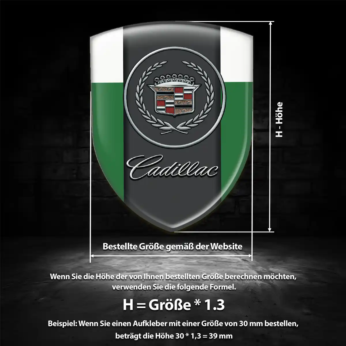 Cadillac Aufkleber 3D Gel Wappen Premium-Edition
