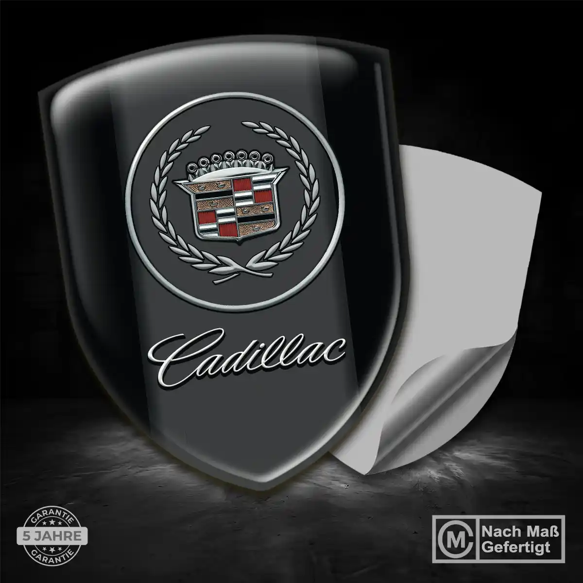 Cadillac Aufkleber 3D Gel Wappen Premiumqualität