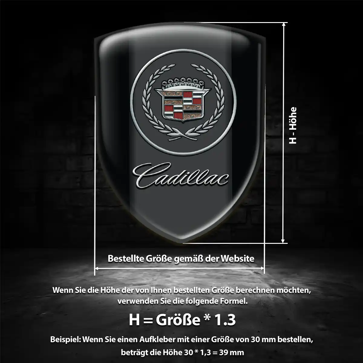 Cadillac Aufkleber 3D Gel Wappen Premiumqualität