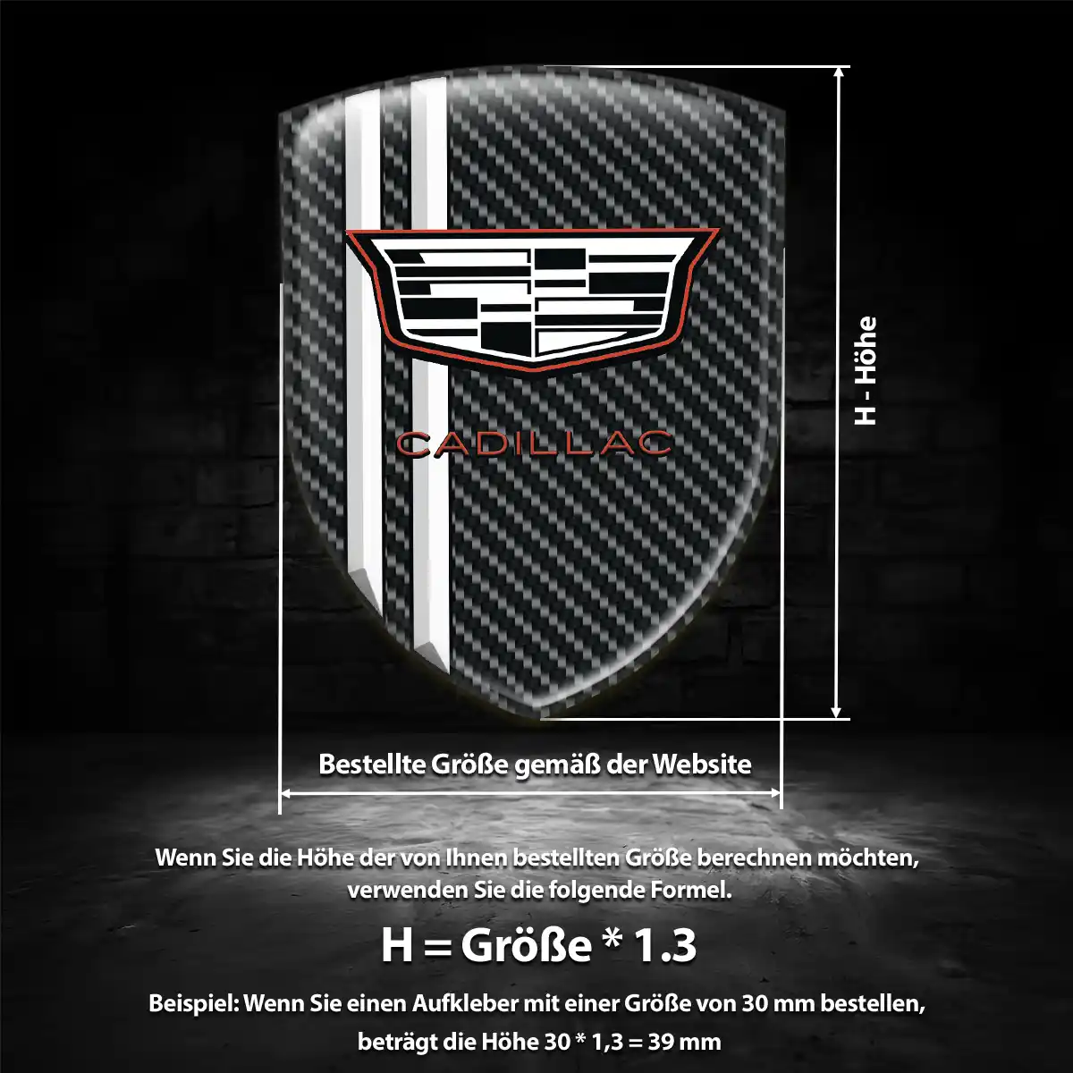 Cadillac Aufkleber 3D Gel Wappen Spitzenqualität