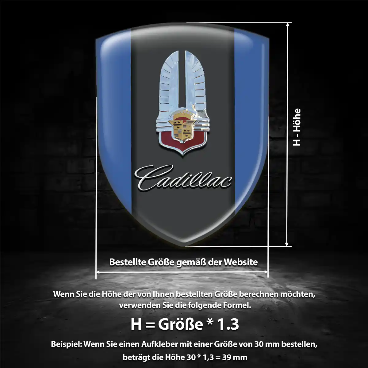 Cadillac Aufkleber 3D Gel Wappen Stilvolles Design