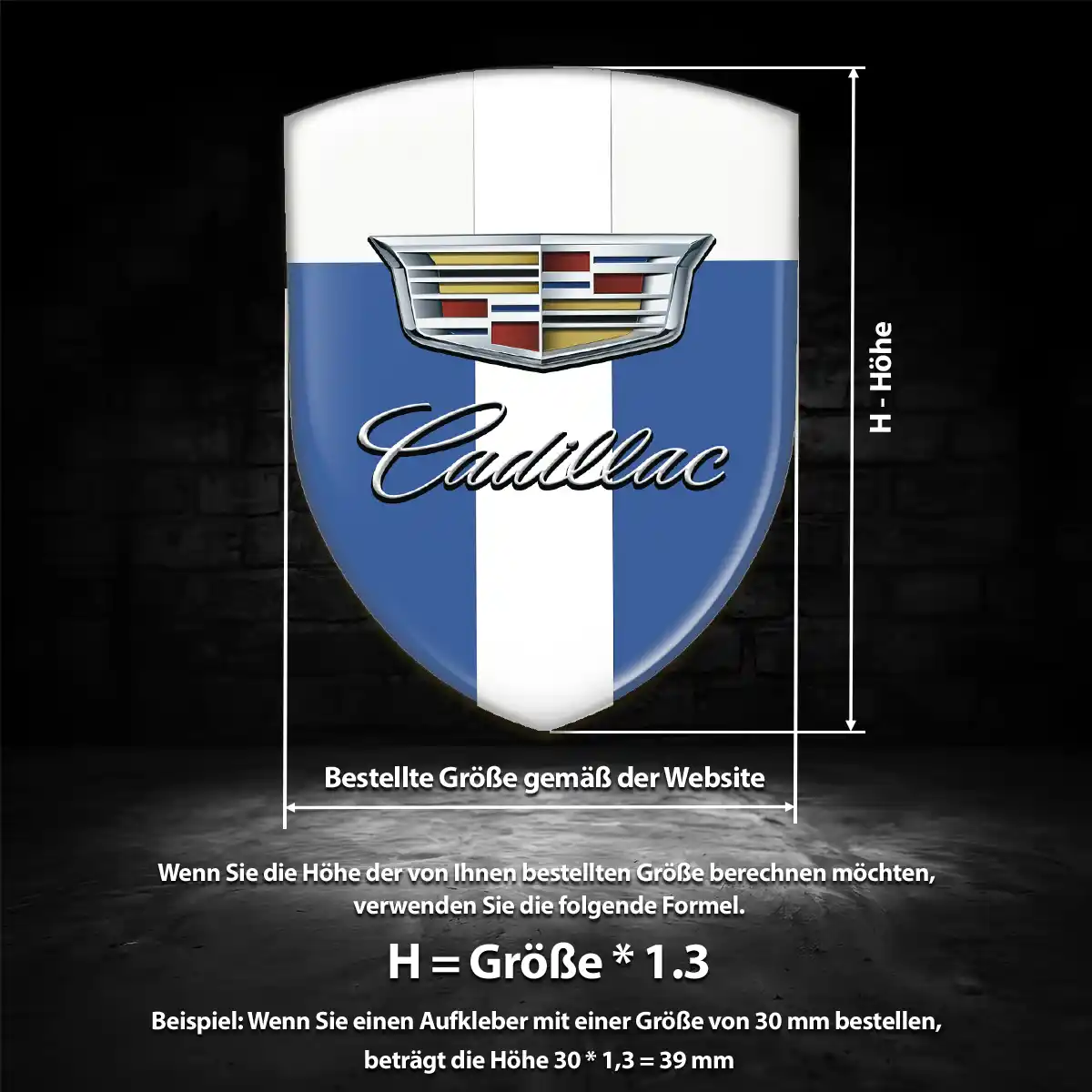 Cadillac Aufkleber 3D Gel Wappen Verlässliche Qualität