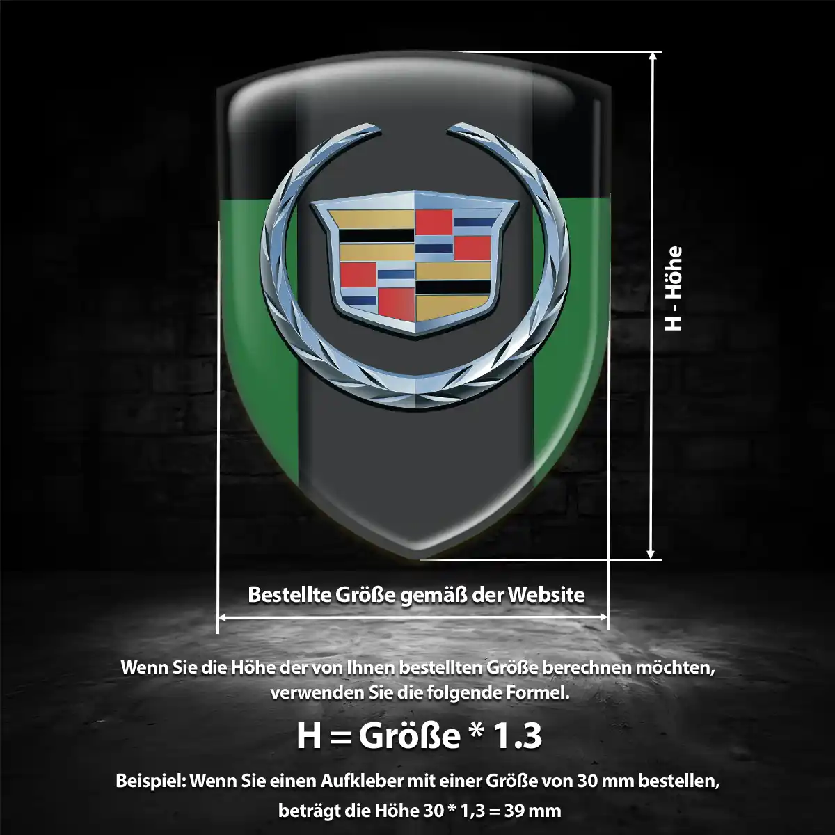 Cadillac Aufkleber Edles Design