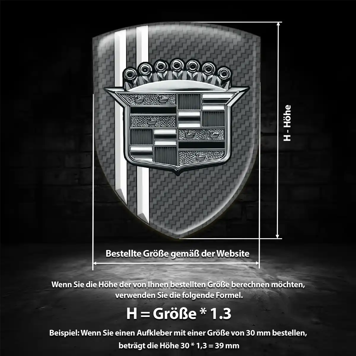 Cadillac Aufkleber Emblem Edles Design
