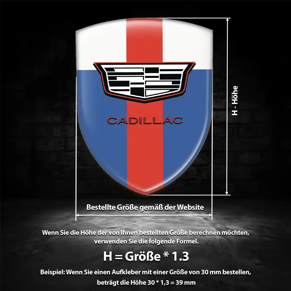 Cadillac Aufkleber Emblem Elegantes Design