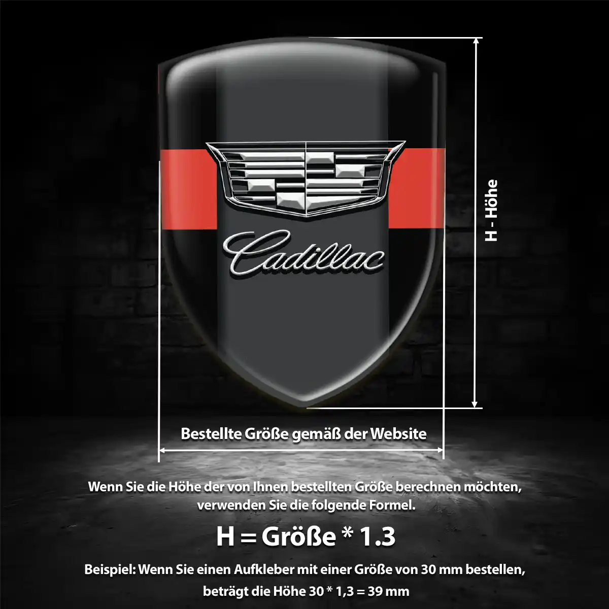 Cadillac Aufkleber Emblem Erstklassige Qualität
