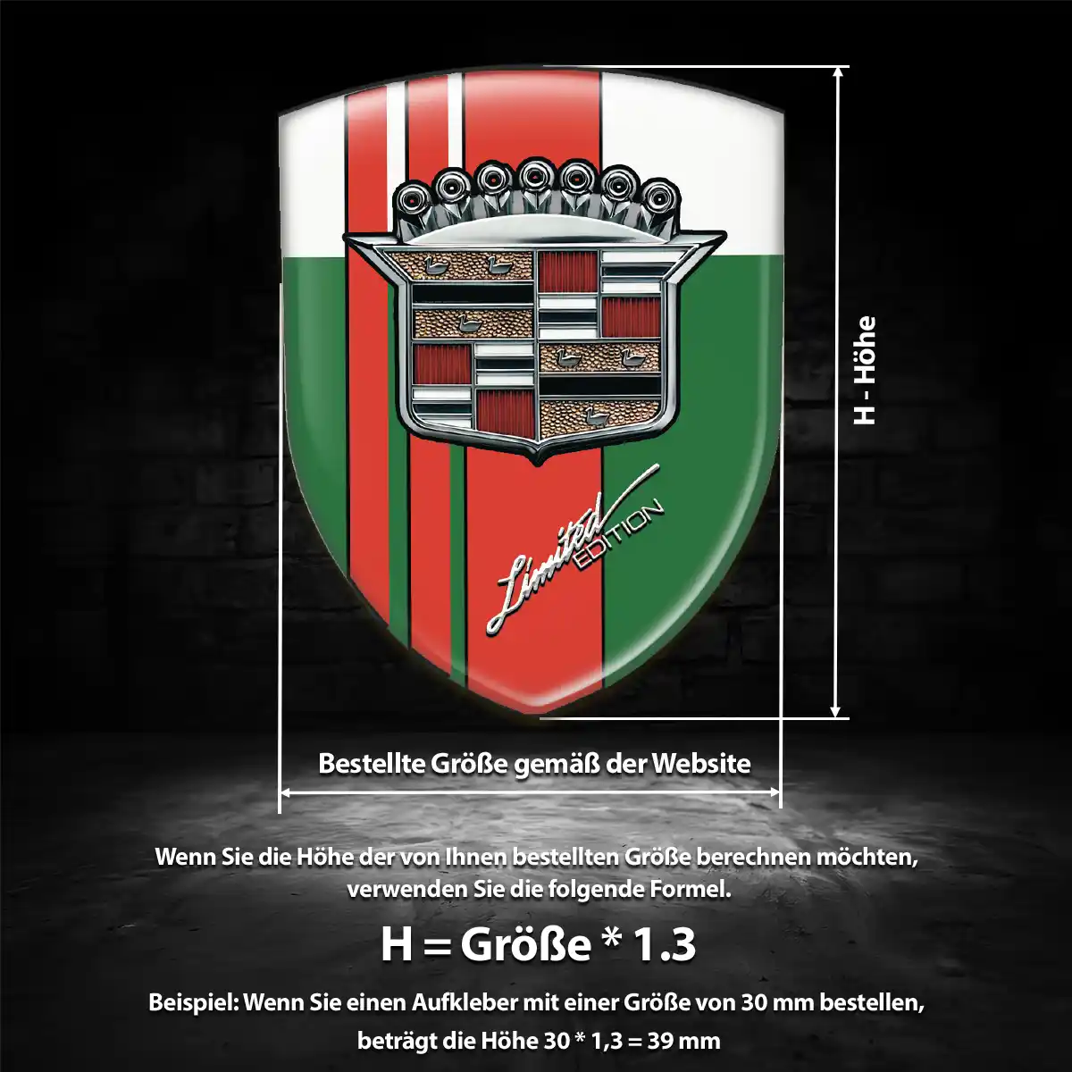 Cadillac Aufkleber Emblem Exklusiv-Edition