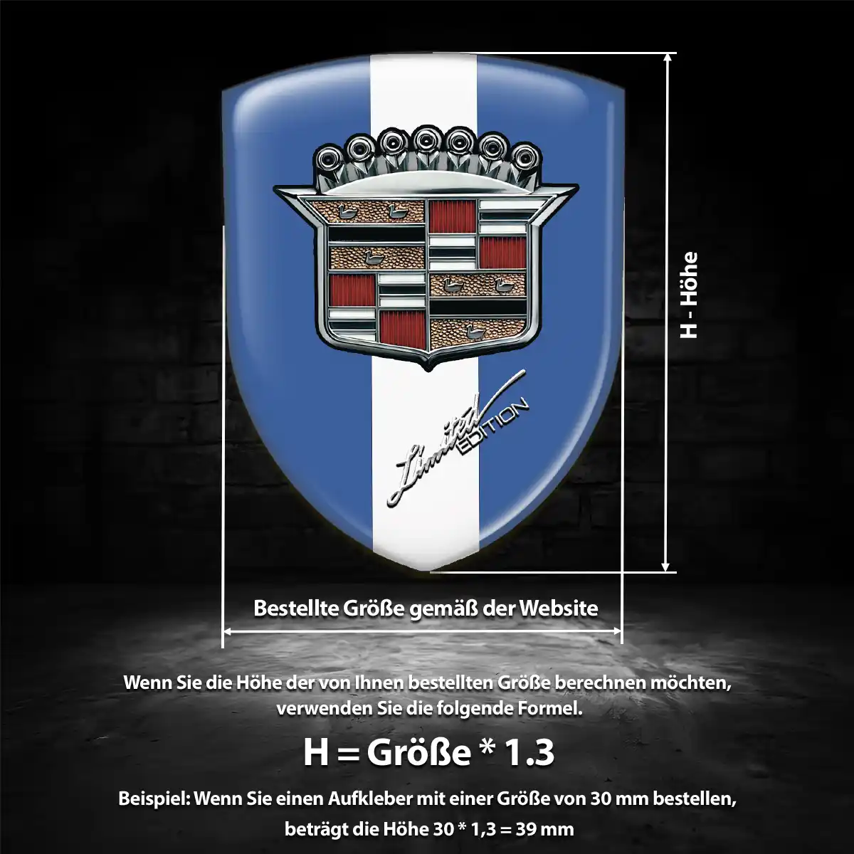 Cadillac Aufkleber Emblem Höchste Qualität