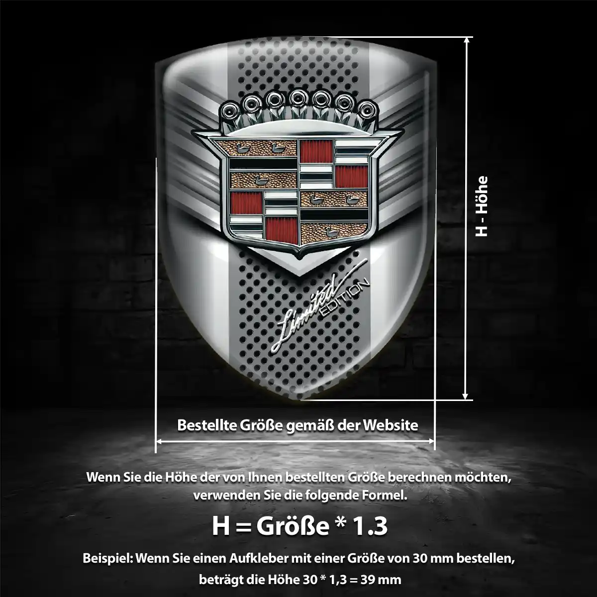 Cadillac Aufkleber Emblem Hohe Qualität