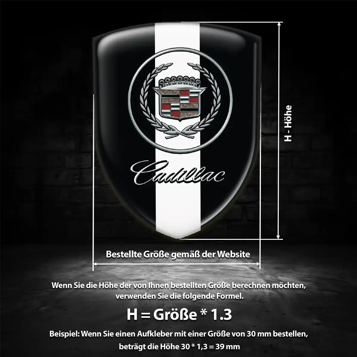 Cadillac Aufkleber Emblem Interieurdesign