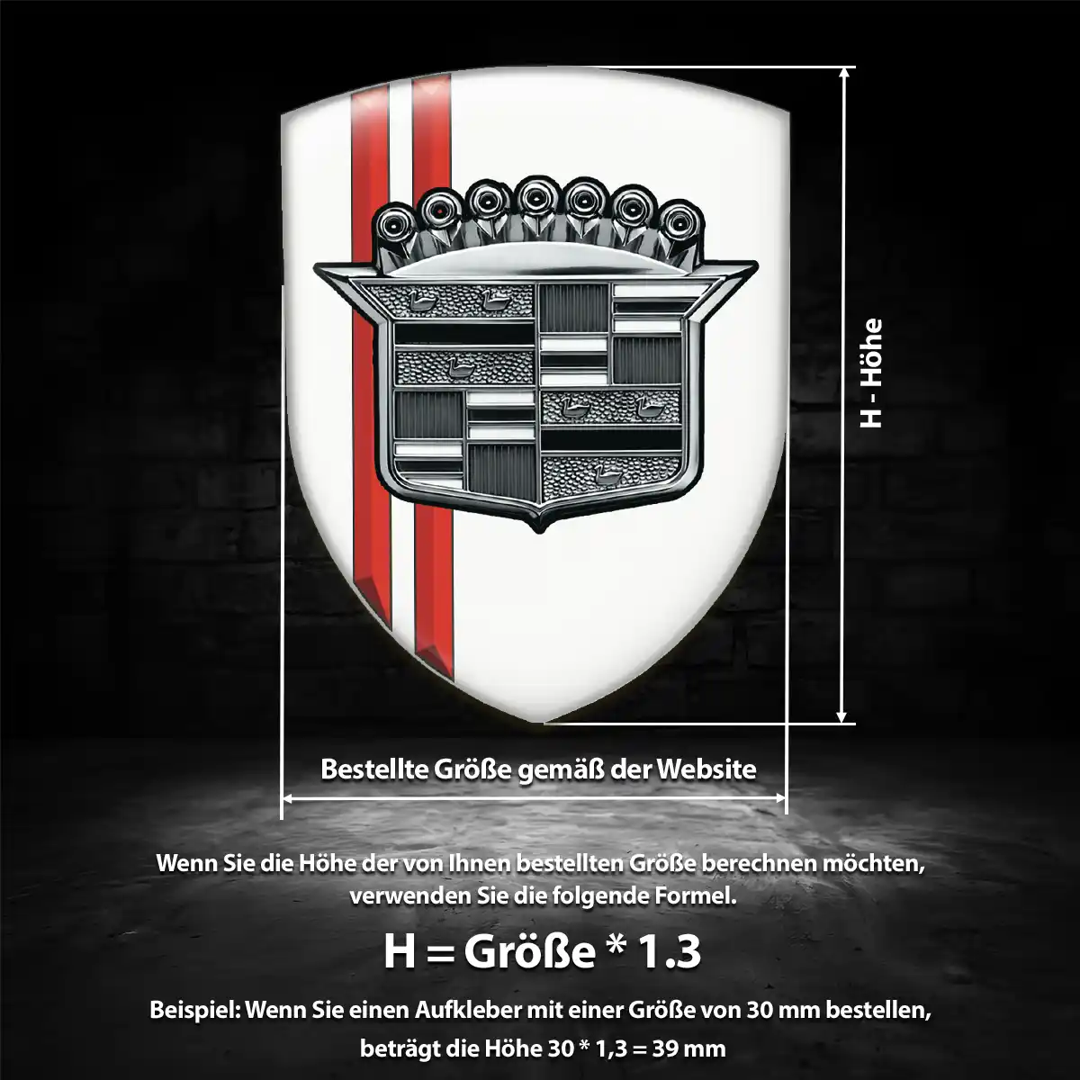 Cadillac Aufkleber Emblem Markenedition
