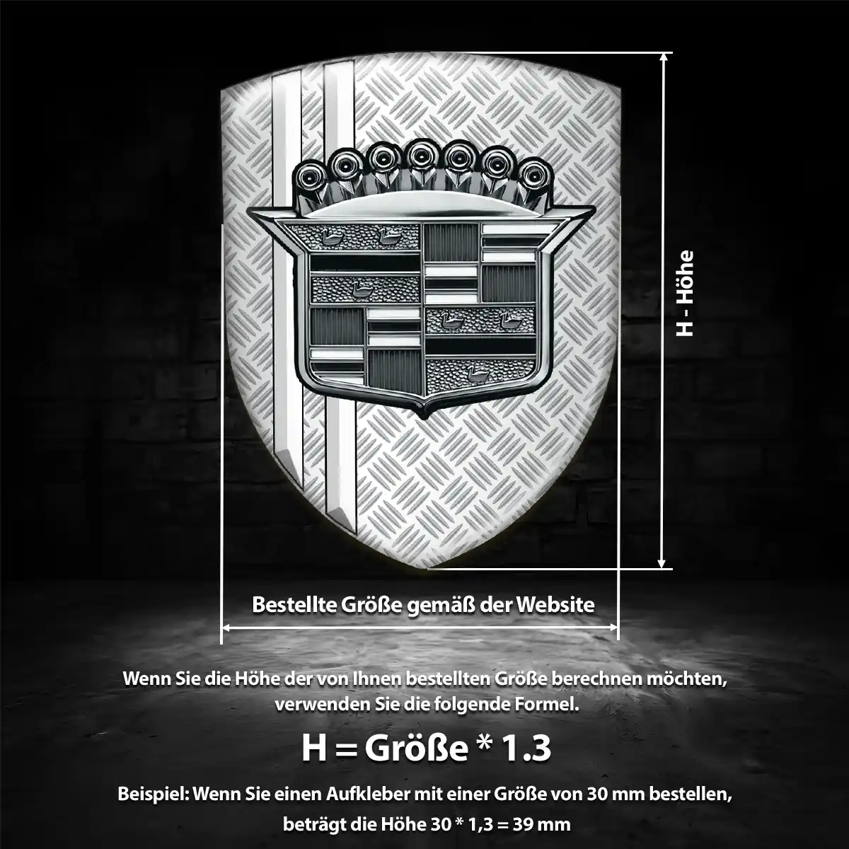 Cadillac Aufkleber Emblem Modernes Design