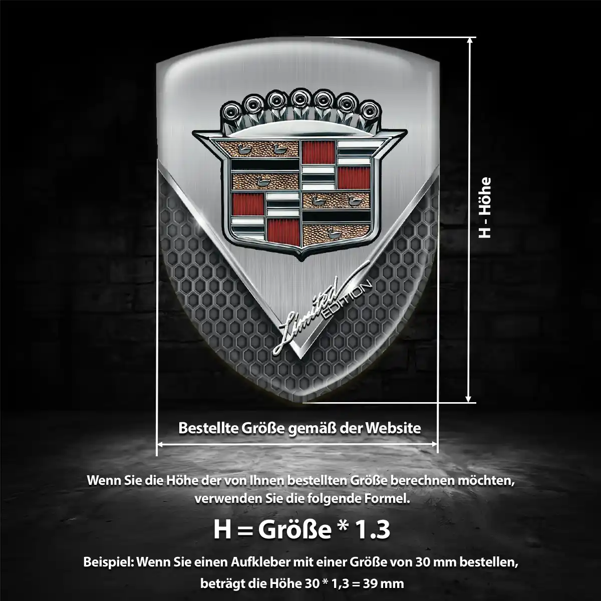 Cadillac Aufkleber Emblem Premium-Edition
