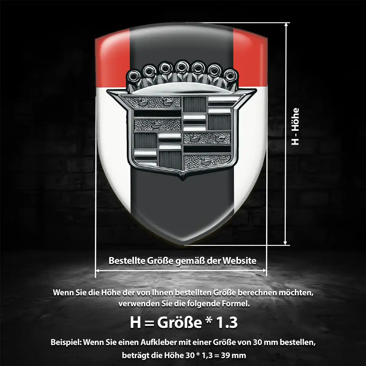 Cadillac Aufkleber Emblem Wappen Ausdrucksstarkes Design