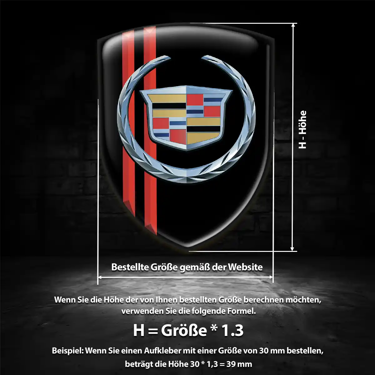 Cadillac Aufkleber Emblem Wappen Auto Höchste Qualität