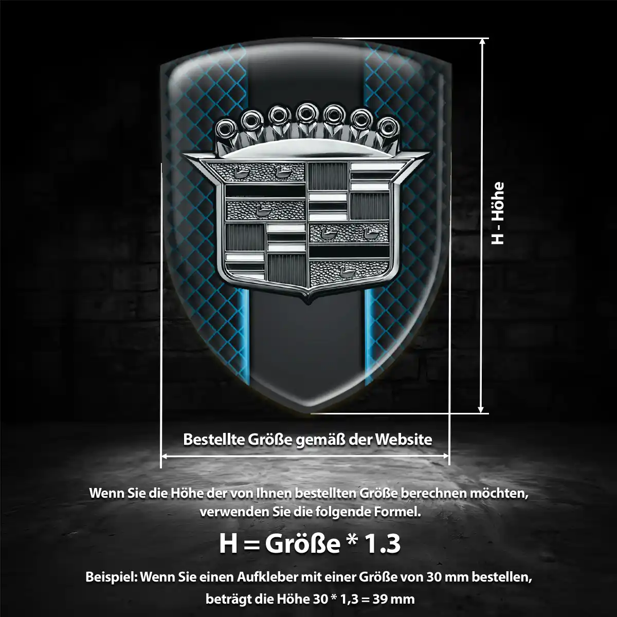 Cadillac Aufkleber Emblem Wappen Auto Premium-Edition
