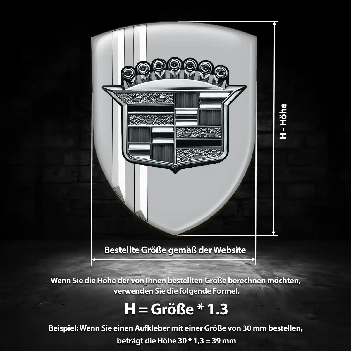 Cadillac Aufkleber Emblem Wappen Erstklassige Qualität