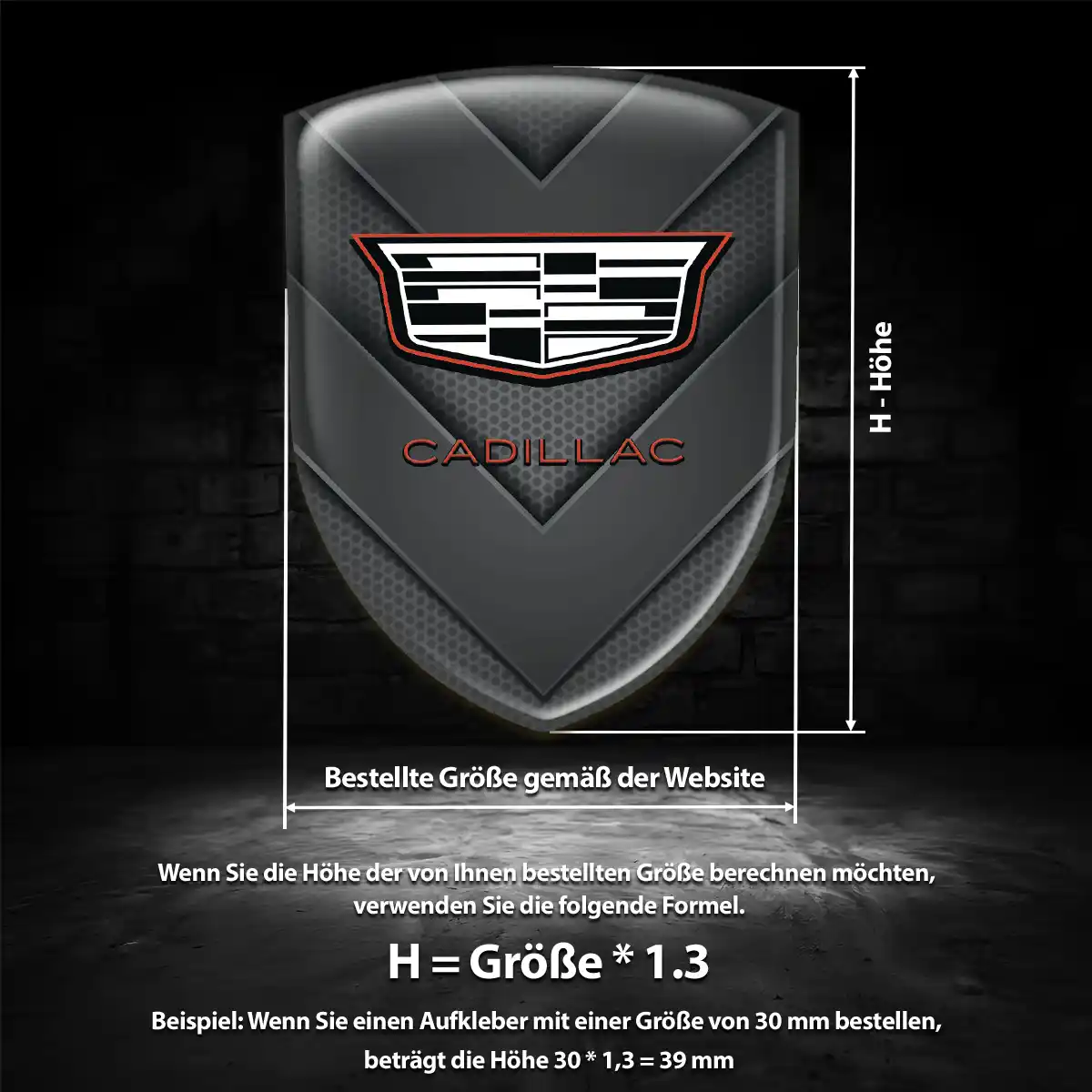 Cadillac Aufkleber Emblem Wappen Hochwertiges Harz