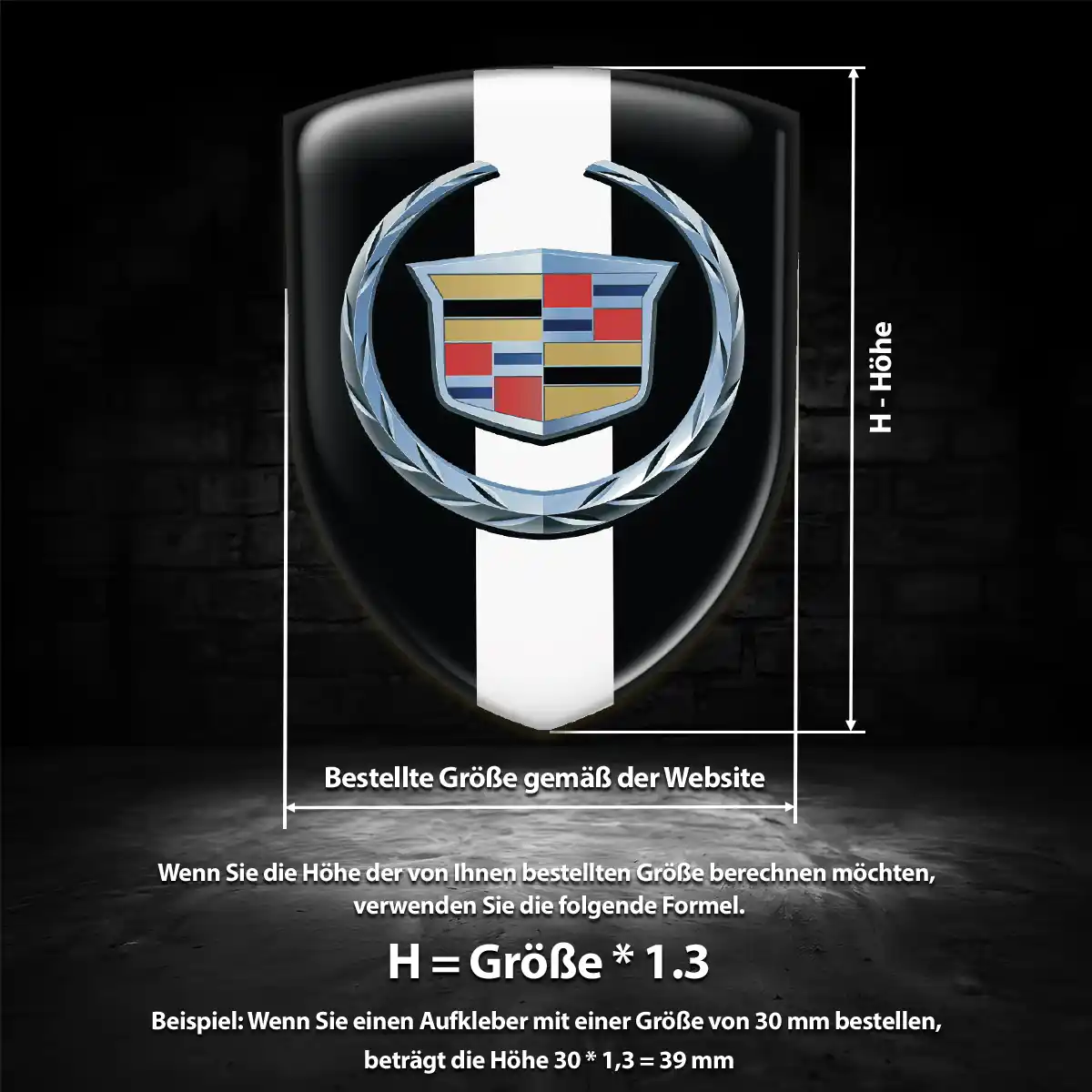 Cadillac Aufkleber Emblem Wappen Interieurdesign
