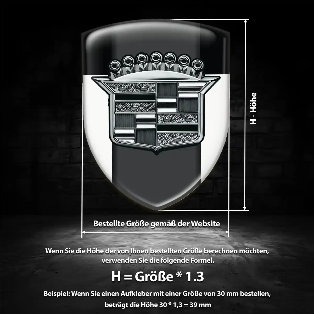 Cadillac Aufkleber Emblem Wappen Luxus-Edition