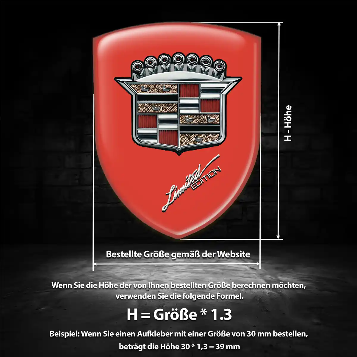 Cadillac Aufkleber Emblem Wappen Tuningfahrzeug